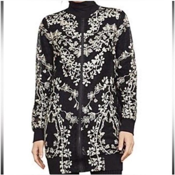 BCBGMaxazria embroidered coat jacket nwot size m - Picture 5 of 5